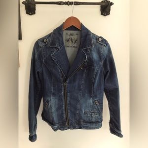 Moto Style Denim Jacket